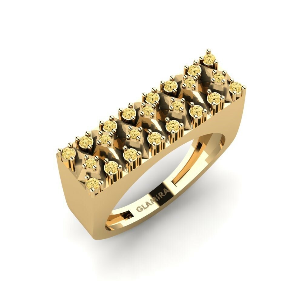 Or Jaune 18k Diamant Jaune Bague Umniati