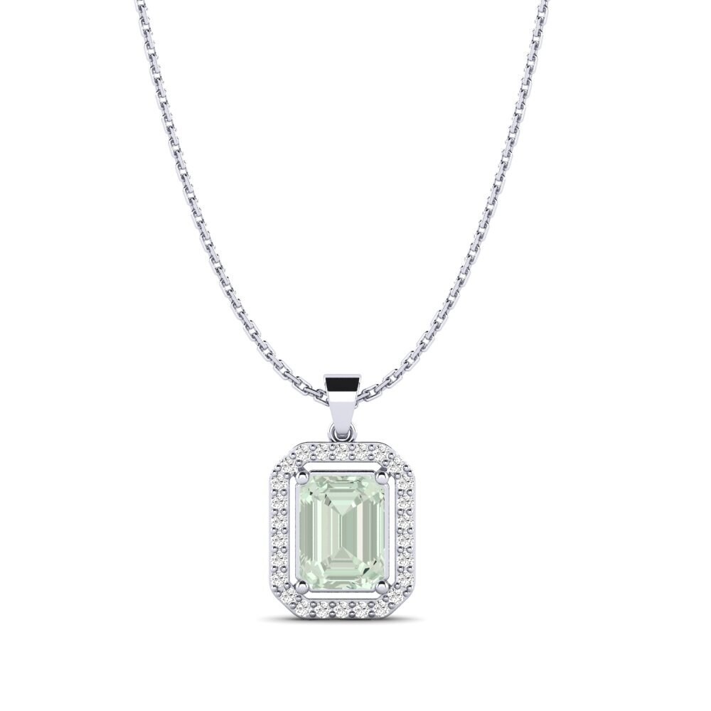 925 Silver Green Amethyst Pendant Unallegedly