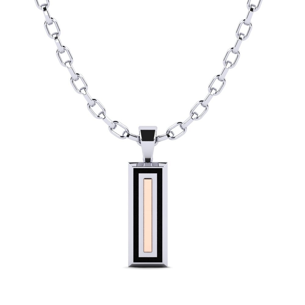 Ouro Rosa Branco 14K Pingente masculino Unarm