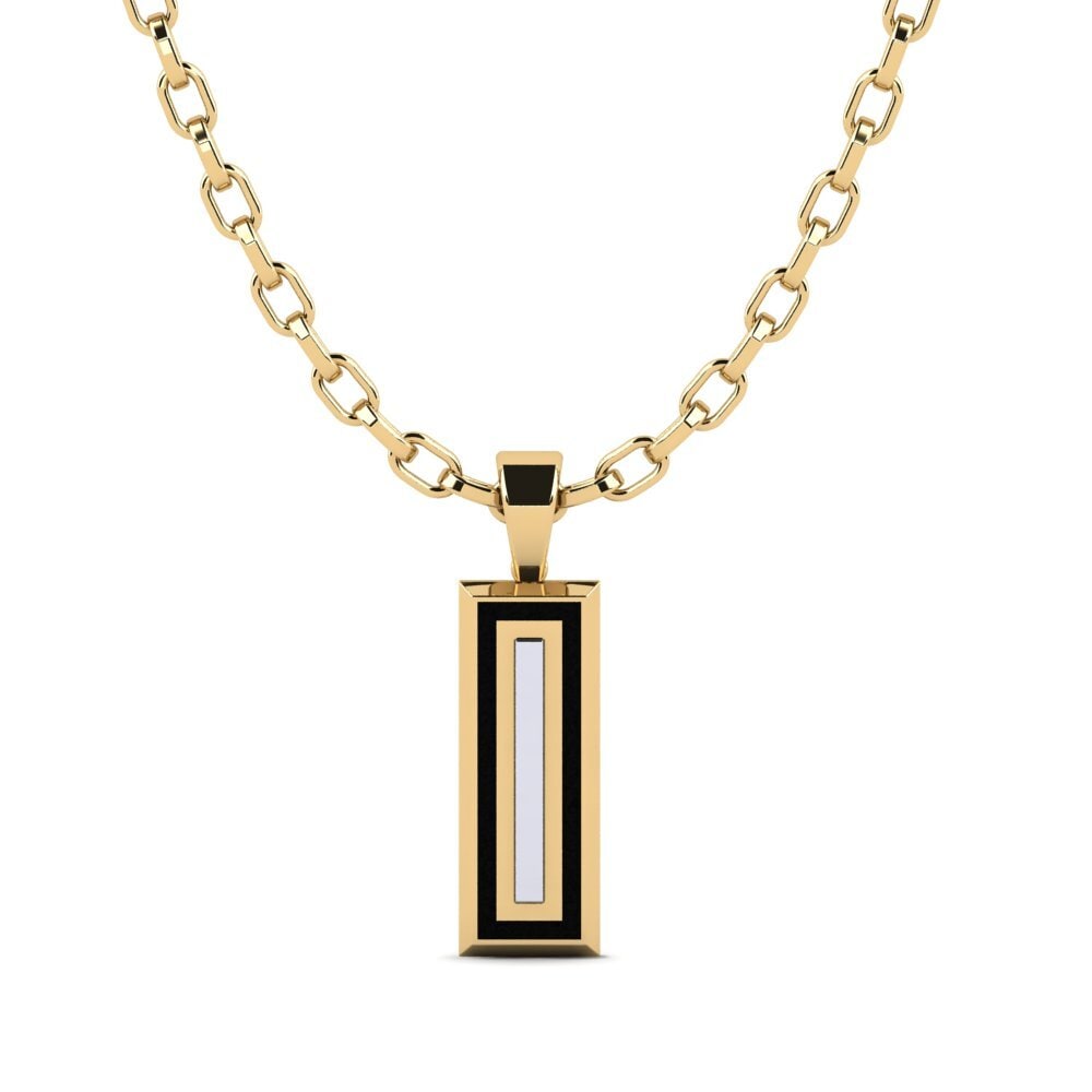 Amarelo & Branco-14K Pingente masculino Unarm