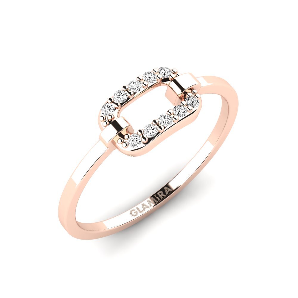 14k Oro Rosa Moissanita Anillo apilable Uncumo