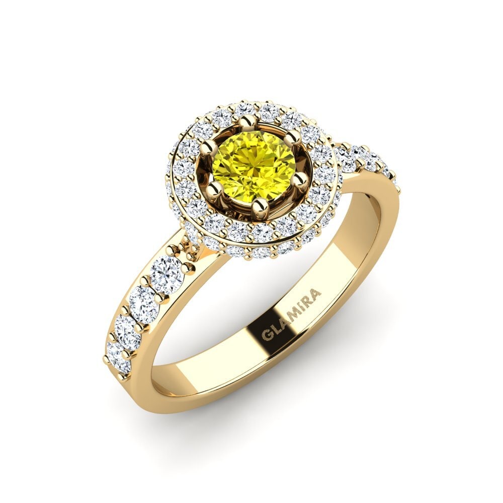 Diamante Amarillo Anillo de compromiso Unen