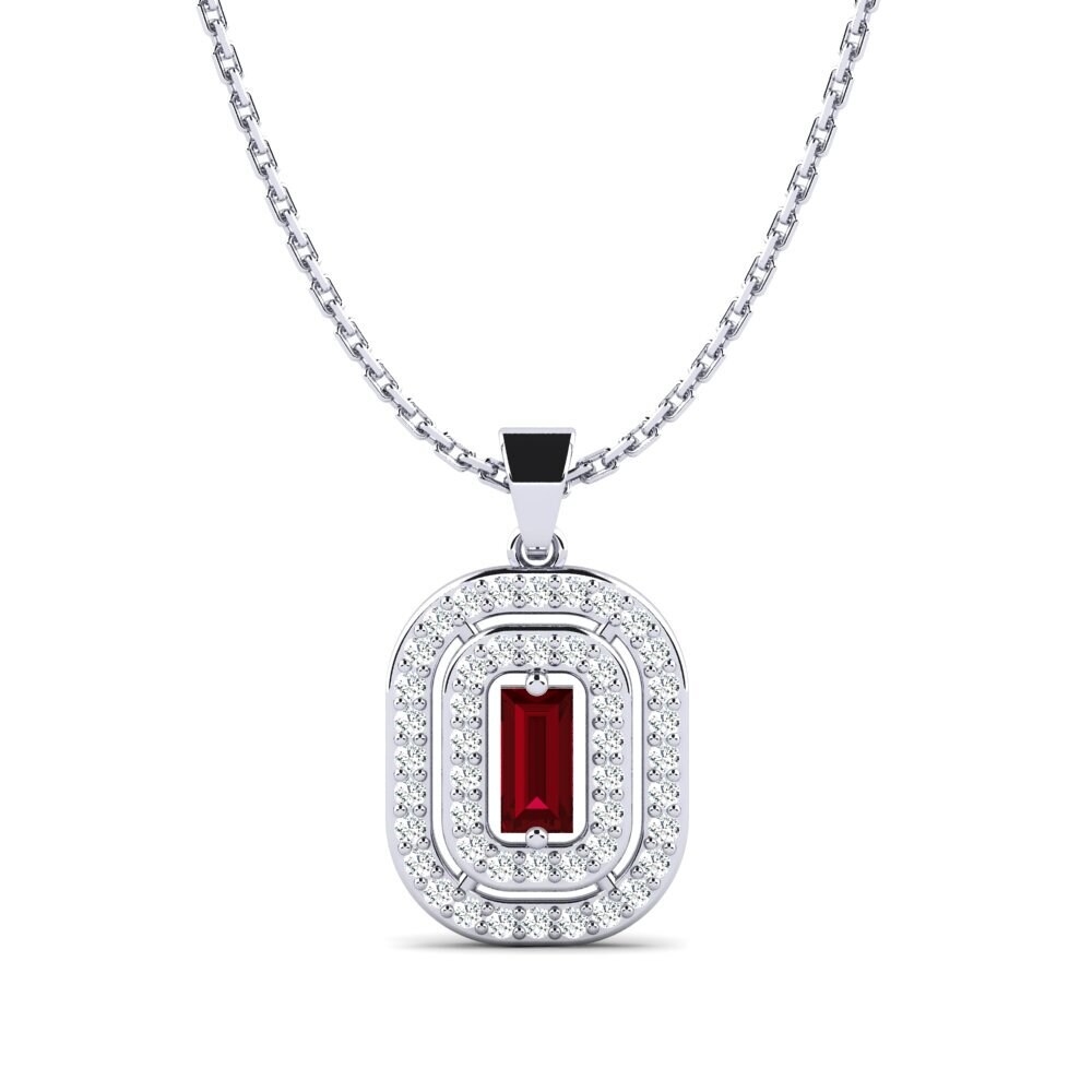 Circonita Roja Colgante de Mujer Unfringed