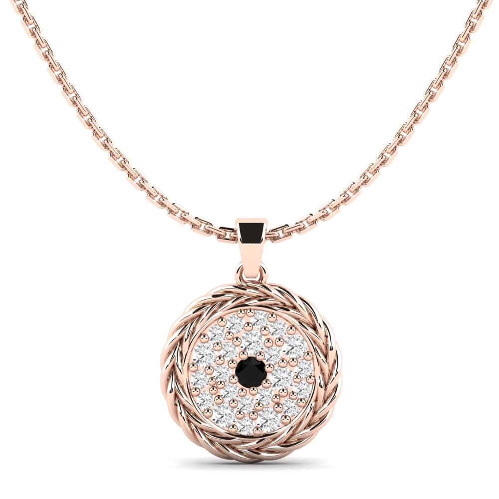 9ct Rose Gold Black Onyx Women's Pendant Unlock