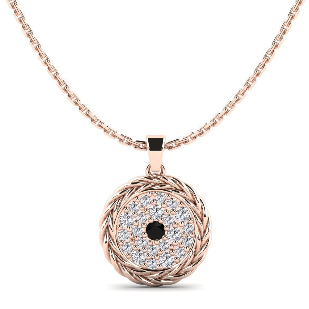 9ct Rose Gold Black Diamond Women's Pendant Unlock