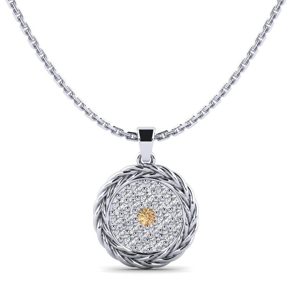 950 Platinum Brown Diamond Women's Pendant Unlock