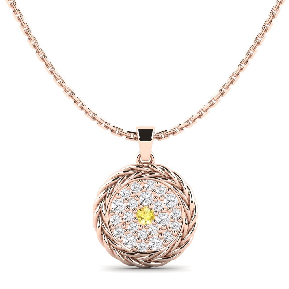 9ct Rose Gold Yellow Sapphire Women's Pendant Unlock