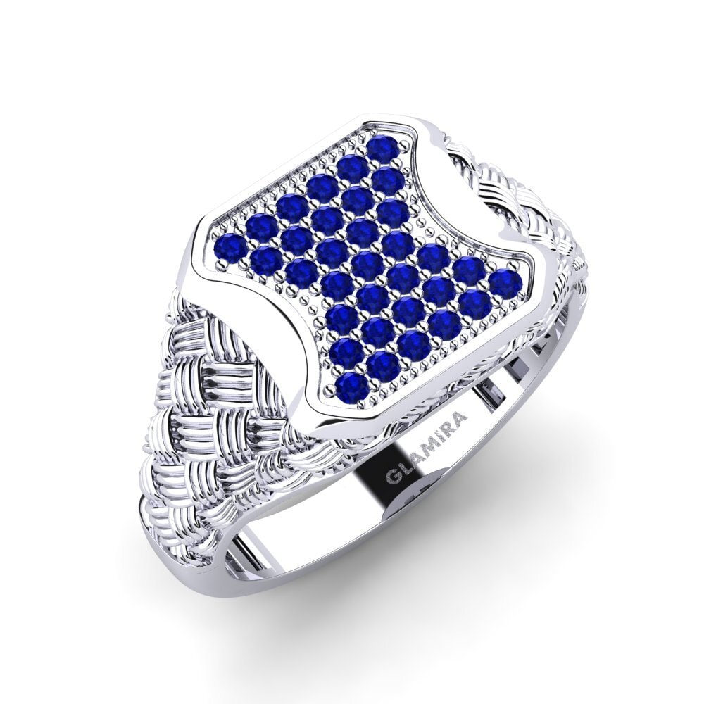 Zafiro Anillo de dedo meñique para hombre Unscoma