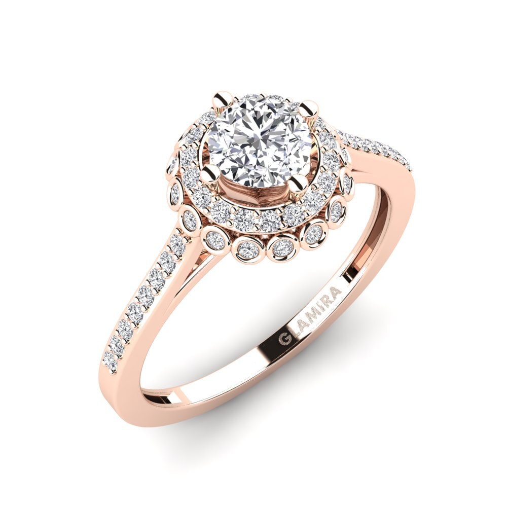 Köp Förlovningsring Unscrimped i Rund slipad 0.5 Carat Diamant 9k Rött ...