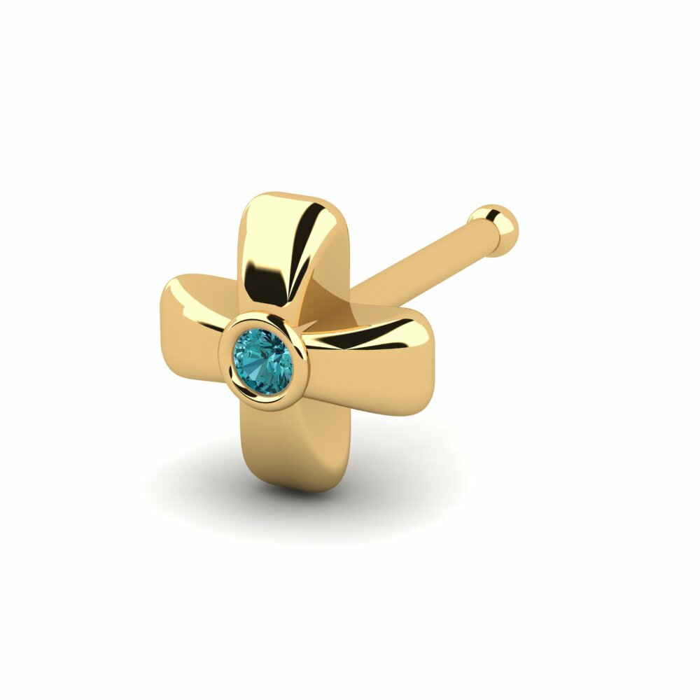 14K Geel Goud Neus Pin Unsmelled