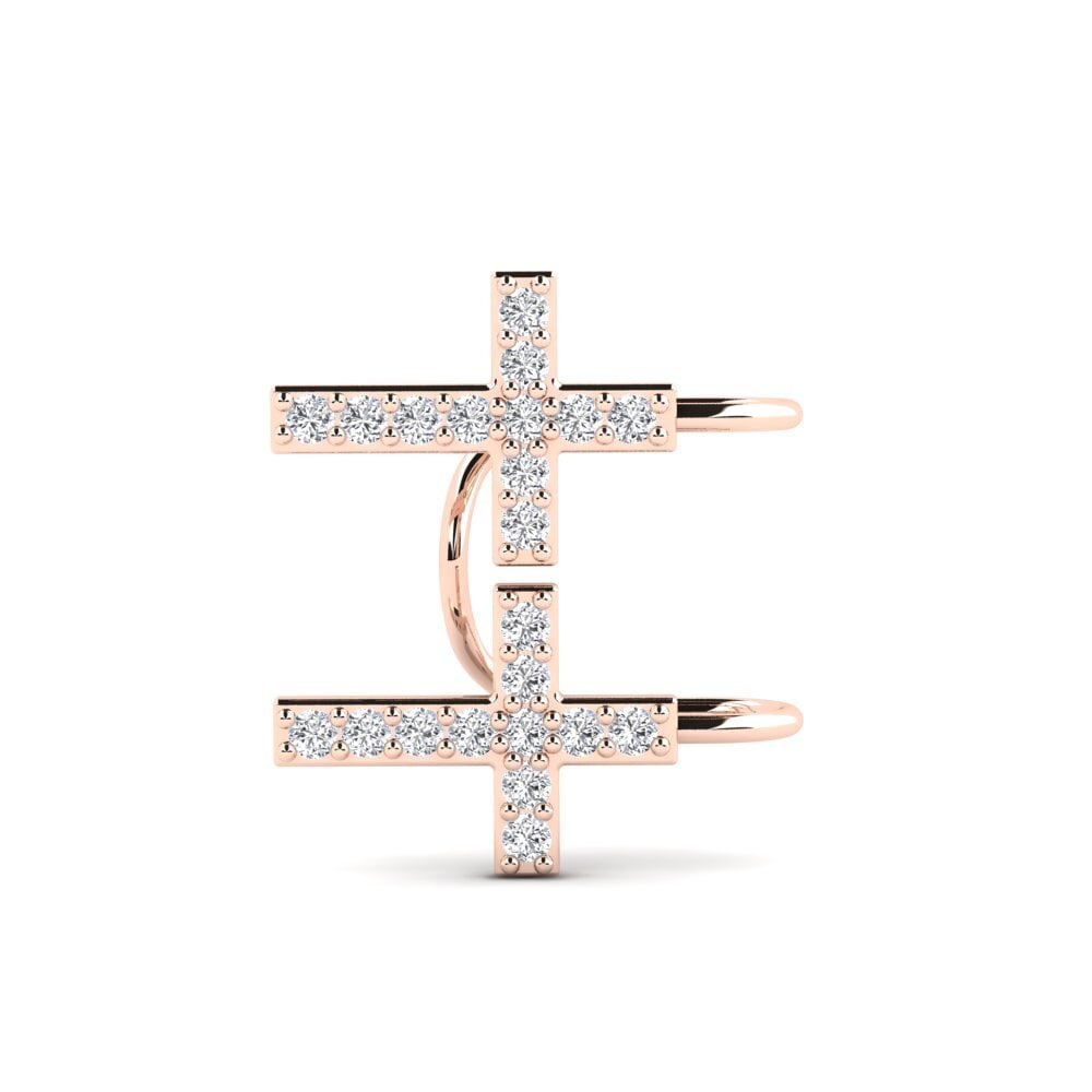 14k Oro Rosa Diamante cultivado en laboratorio Pendiente de mujer Uomo