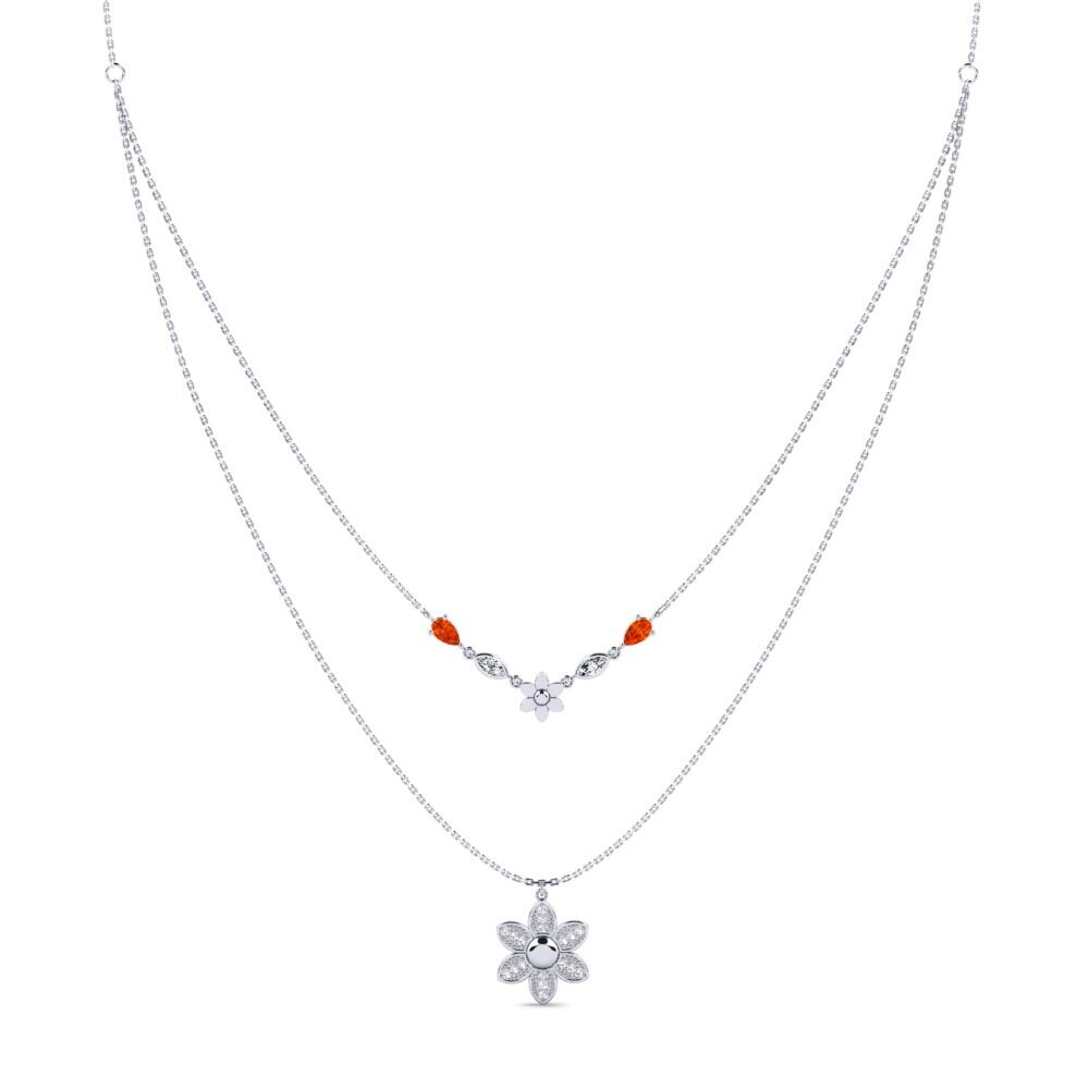Zafiro Naranja Collar de Mujer Uppene