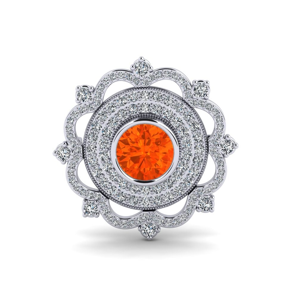 Fire Opal Brooch Upsurge