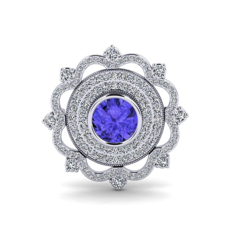 14ct White Gold Tanzanite Brooch Upsurge