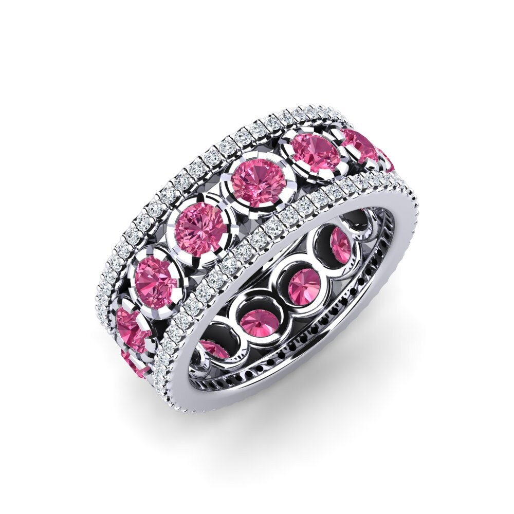 Or Blanc 18k Tourmaline Rose Bague Kisha