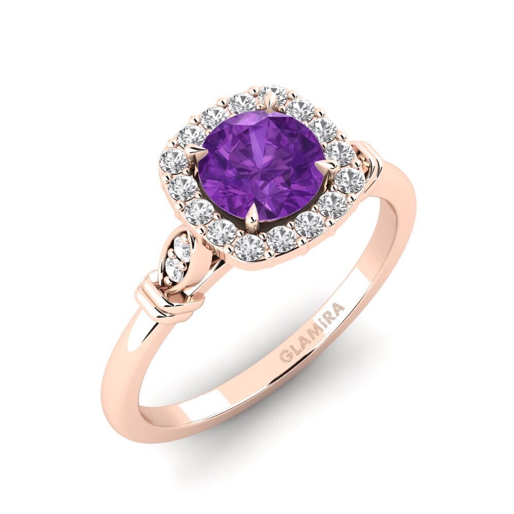 14k Rose Gold Amethyst Engagement Ring Magdalen