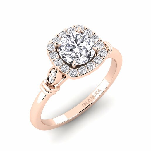 Ring Magdalen 585 Rose Gold & Diamond & White Sapphire