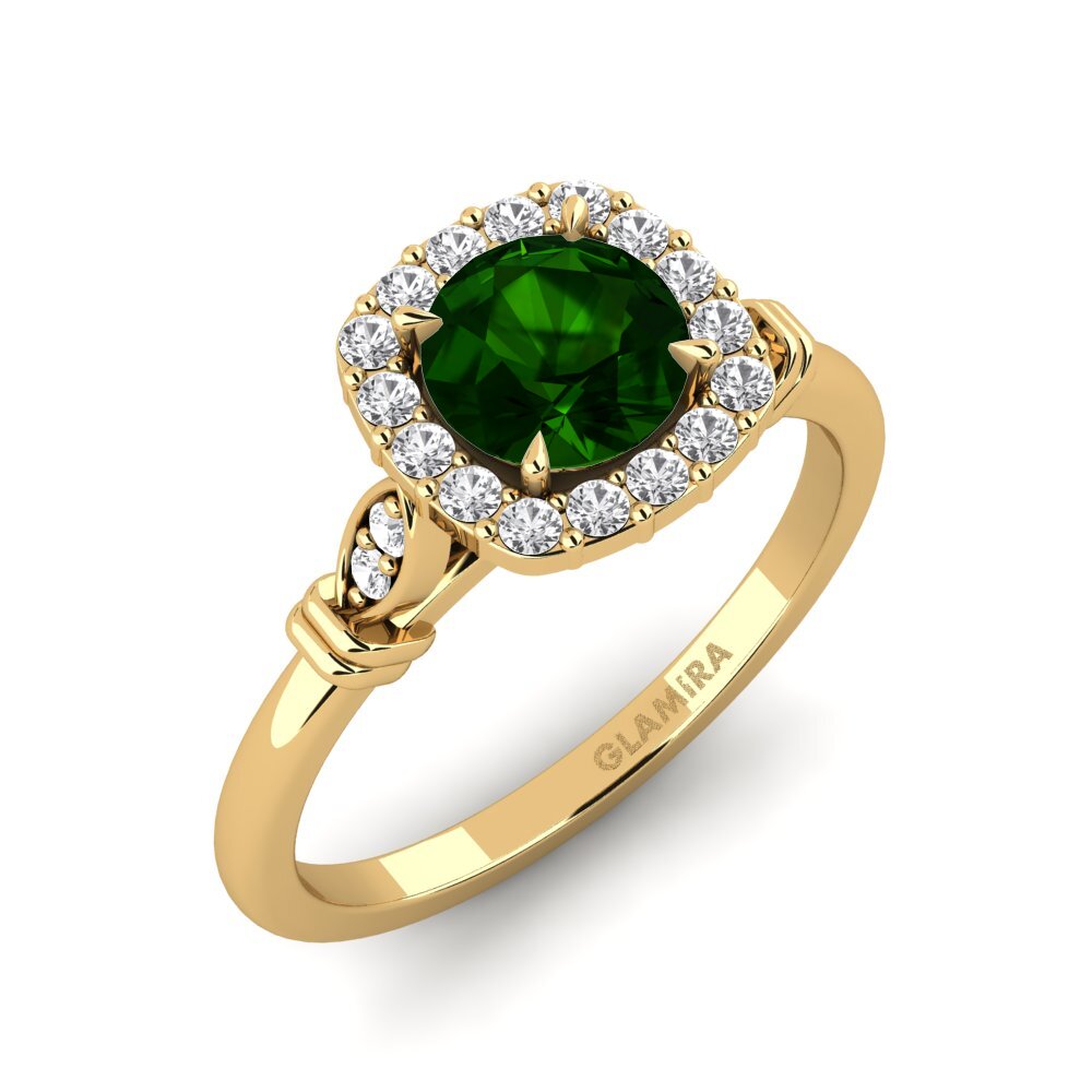 14k Oro Amarillo Anillo de compromiso Magdalen