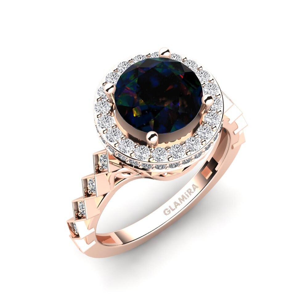 Black Opal Engagement Ring Margo