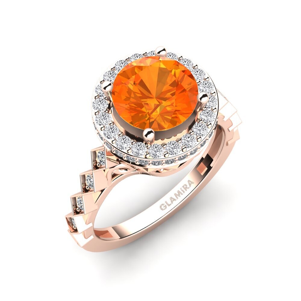 Orange Sapphire Engagement Ring Margo