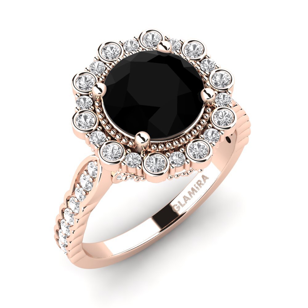 9ct Rose Gold Engagement Ring Marine