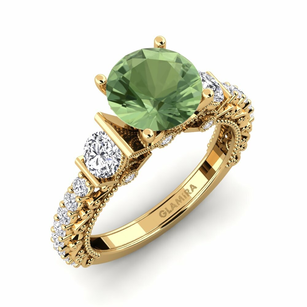 Green Sapphire Engagement Ring Marquita