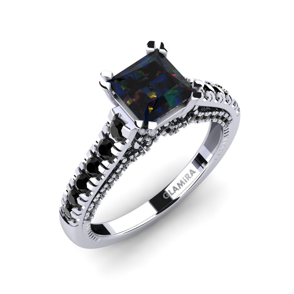 Black Opal Engagement Ring Merlene