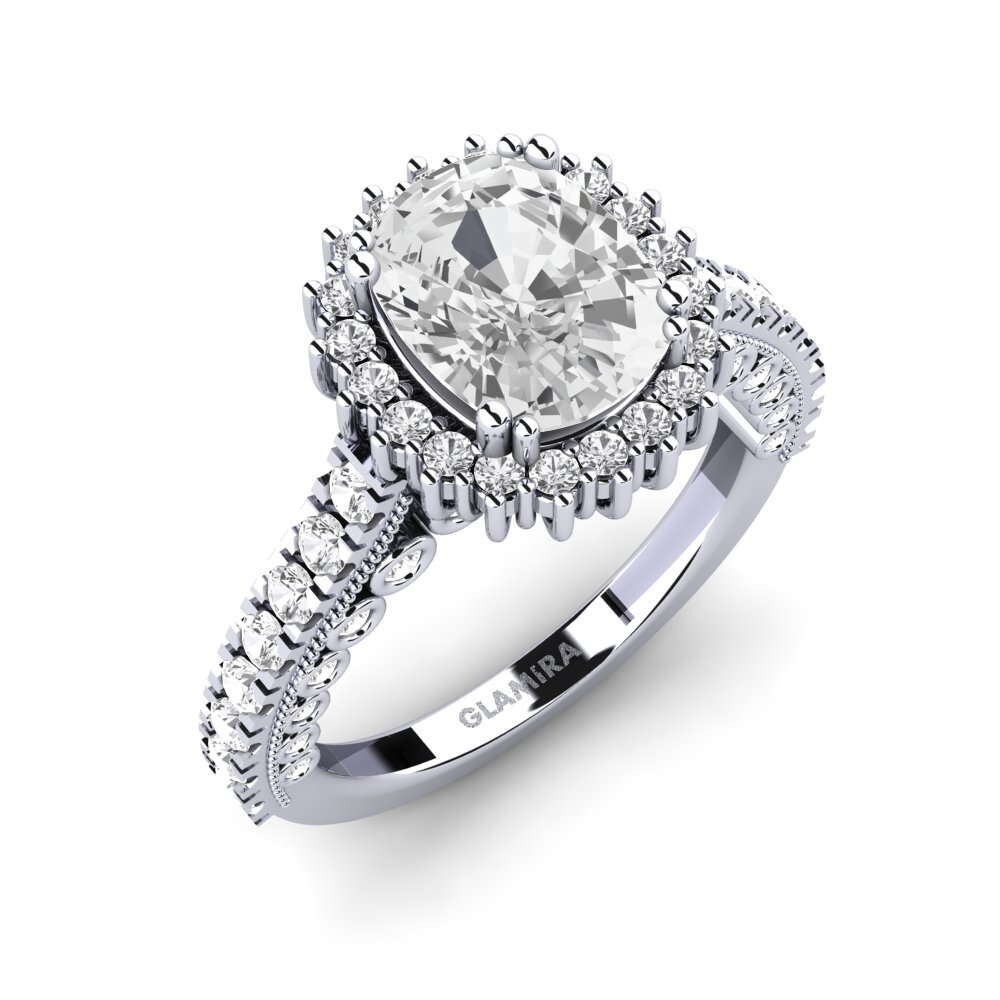 925 Prata de lei diamante-safira Anel de Noivado Nanci