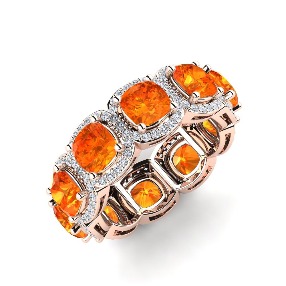 Or rose 14k Saphir orange Bague Tracie