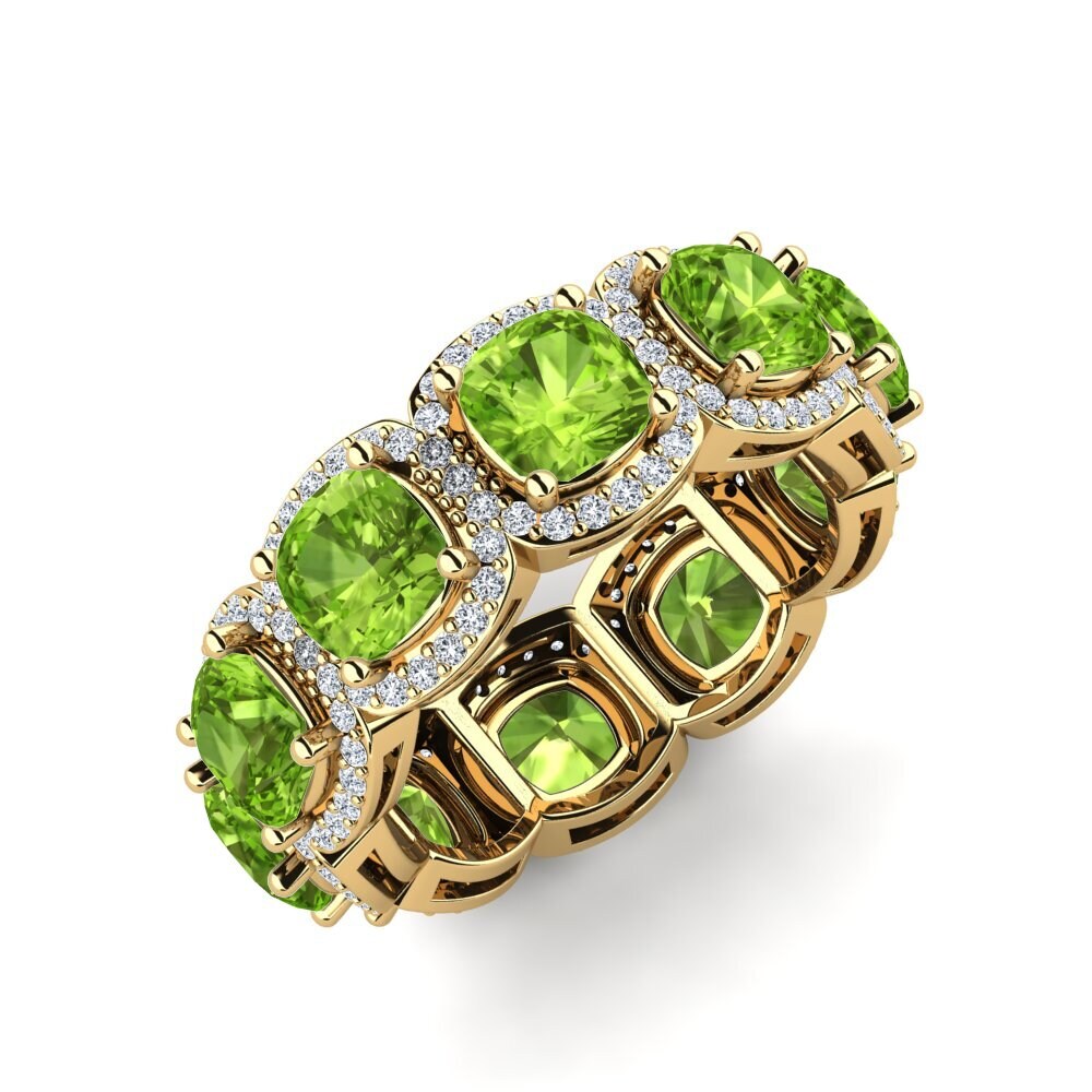 Or Jaune 14k Péridot Bague Tracie
