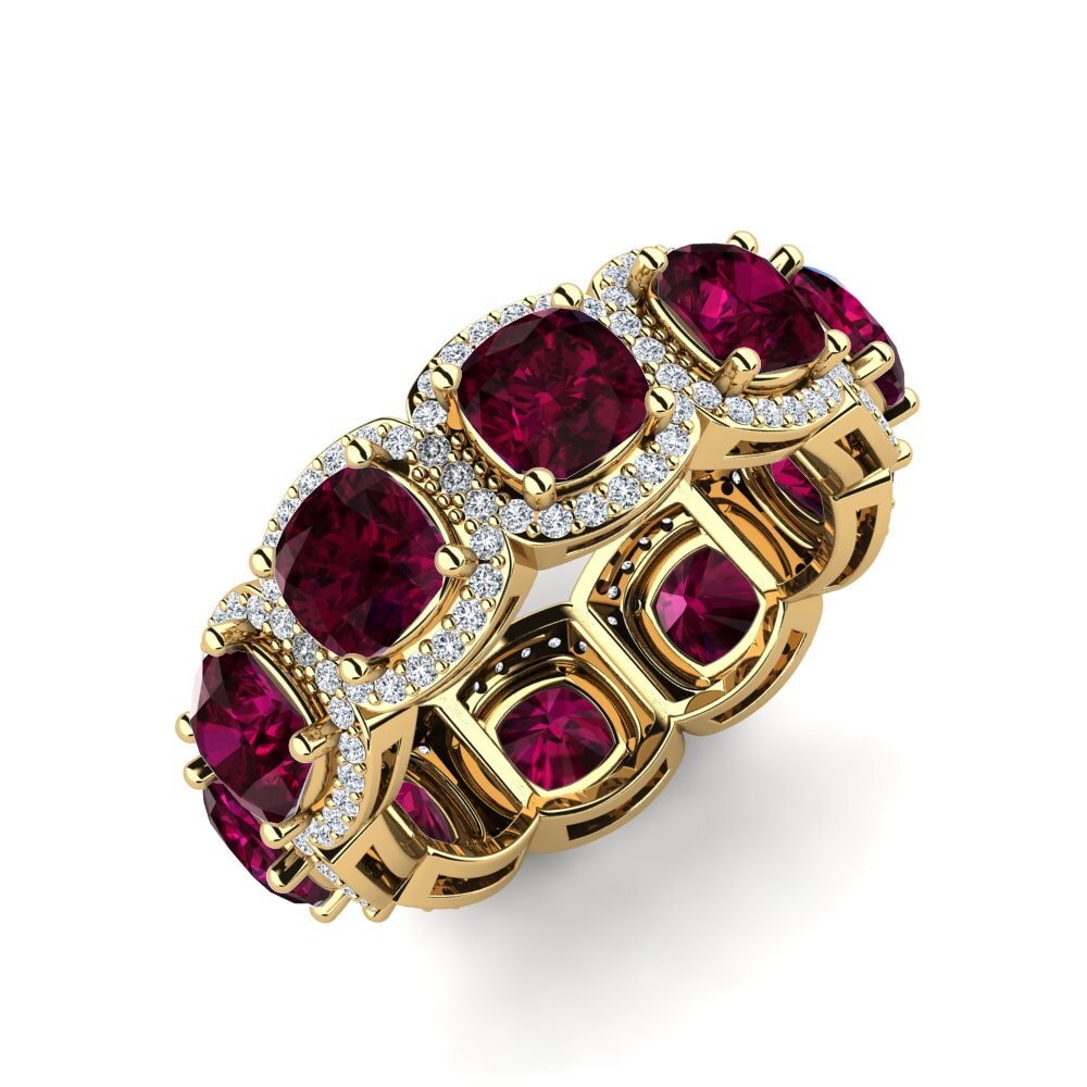 Or Jaune 14k Grenat de Rhodolite Bague Tracie