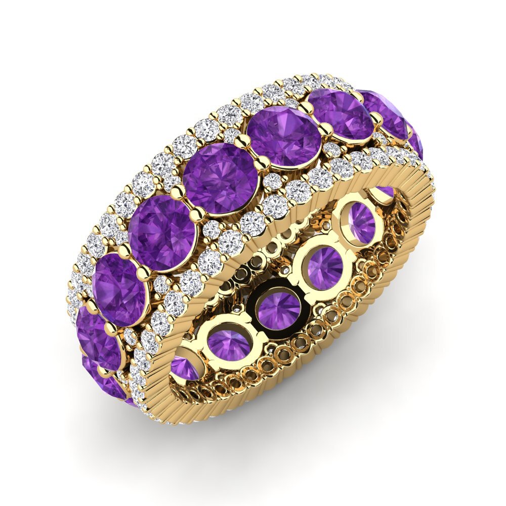 Or Jaune 14k Améthyste Bague Trinidad