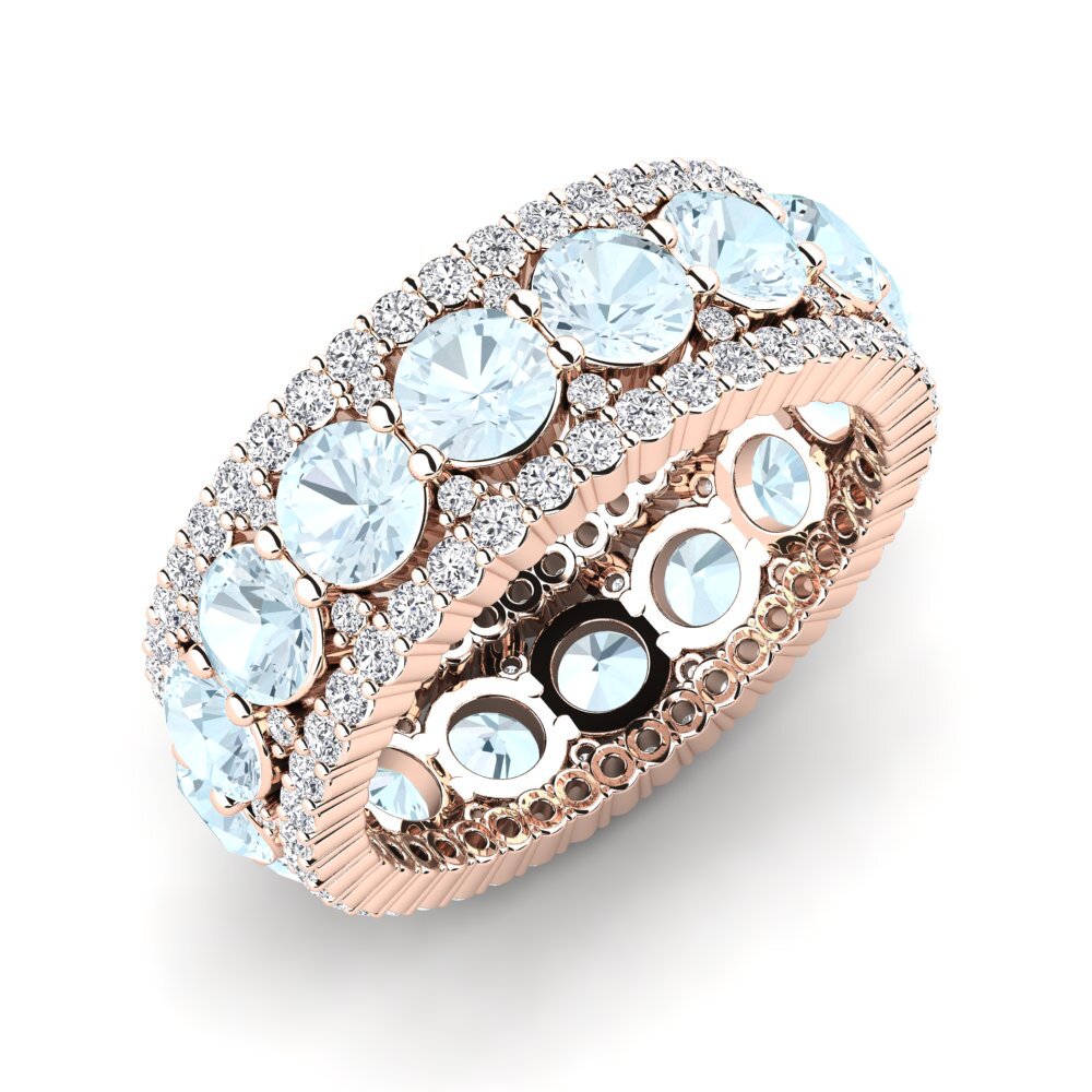 Or rose 14k Aigue-marine Bague Trinidad