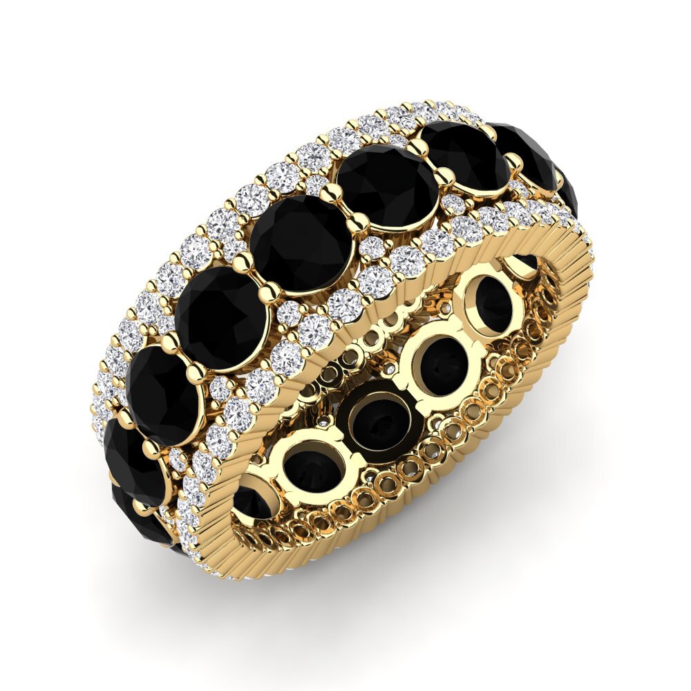 Or Jaune 14k Onyx Noir Bague Trinidad