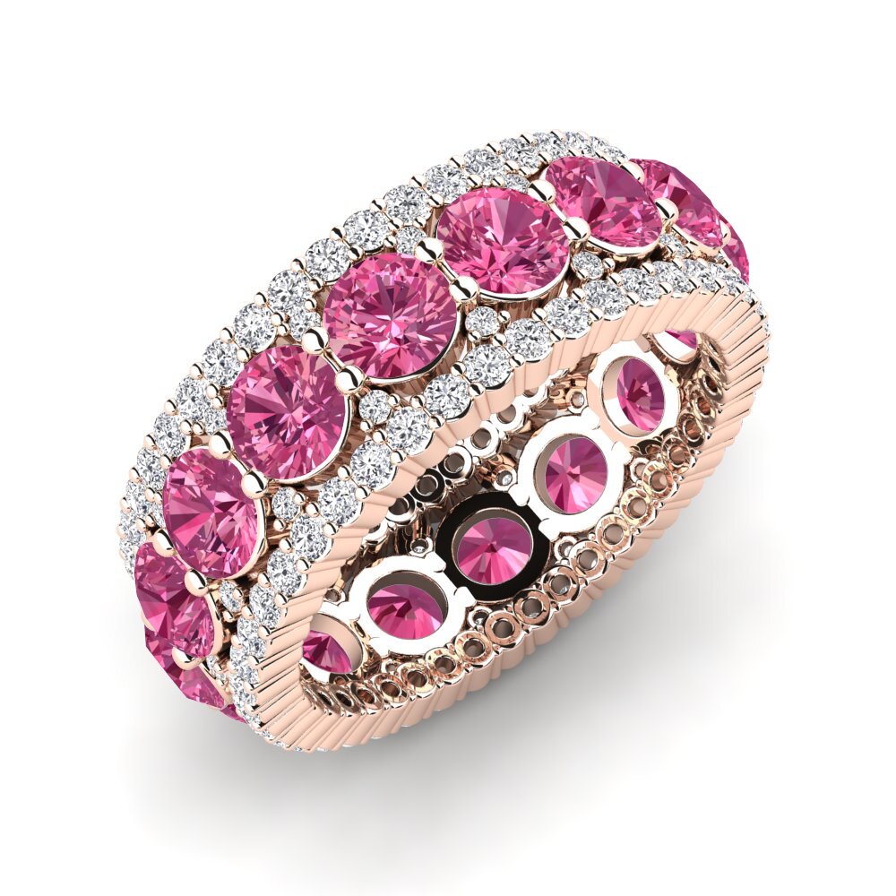 Or rose 14k Tourmaline Rose Bague Trinidad