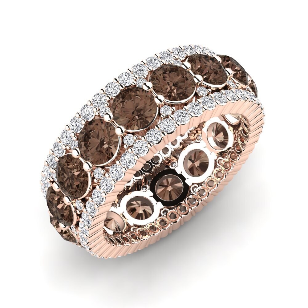 Or rose 14k Quartz Fumé Bague Trinidad