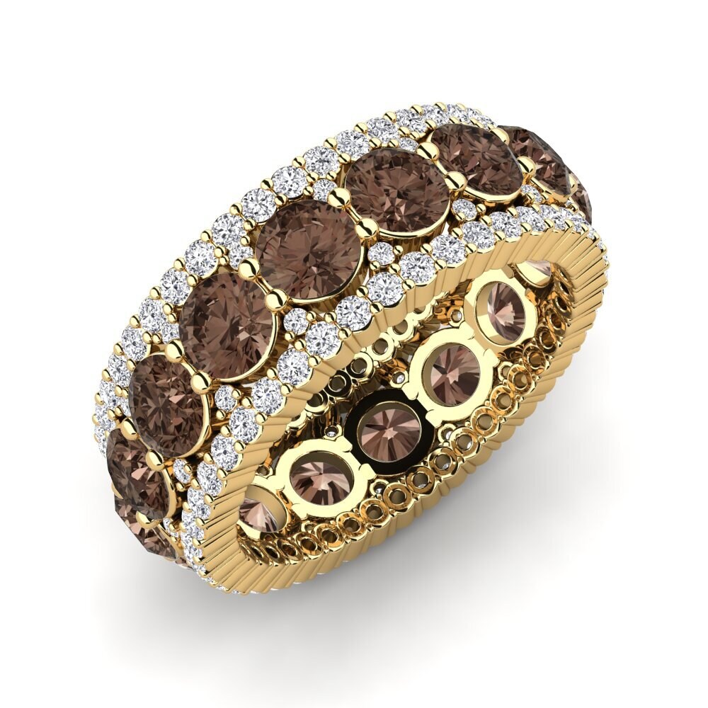Or Jaune 14k Quartz Fumé Bague Trinidad