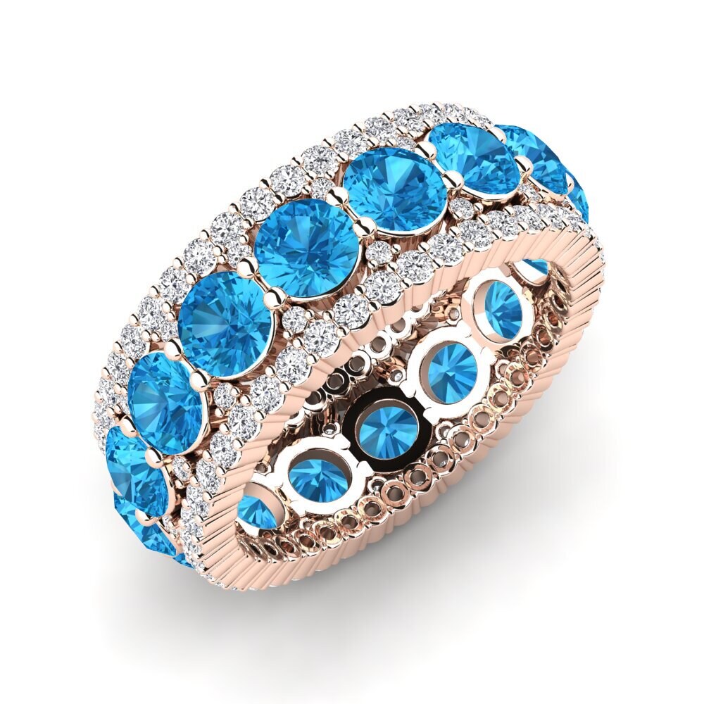 Or rose 14k Topaze Bleue Bague Trinidad