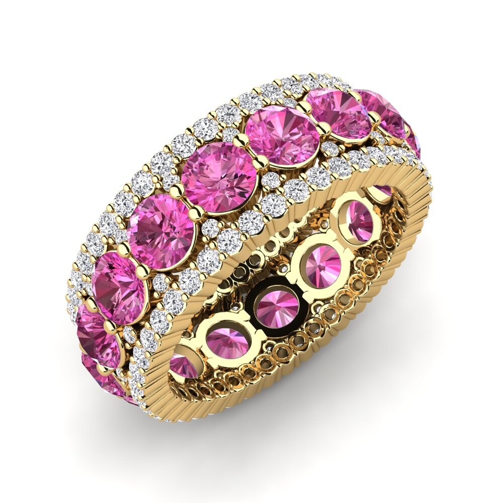 Or Jaune 14k Topaze Rose Bague Trinidad