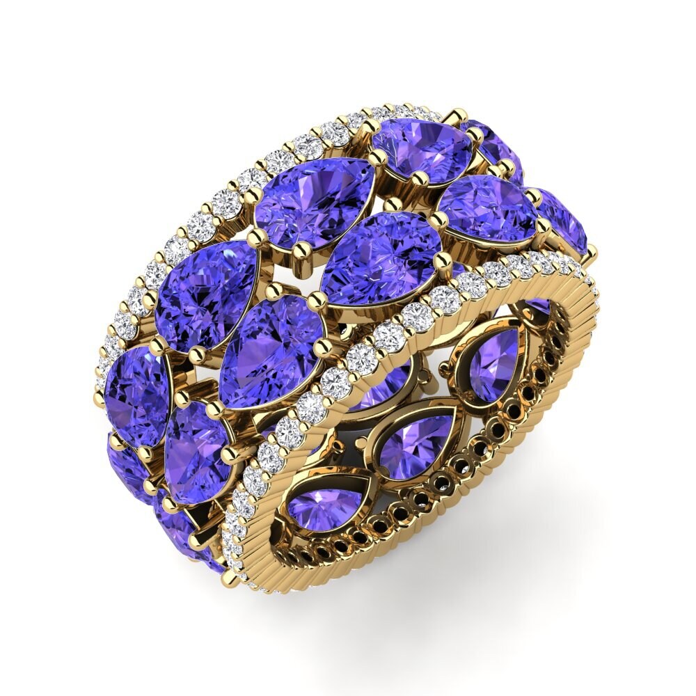 Or Jaune 14k Tanzanite Bague Yajaira
