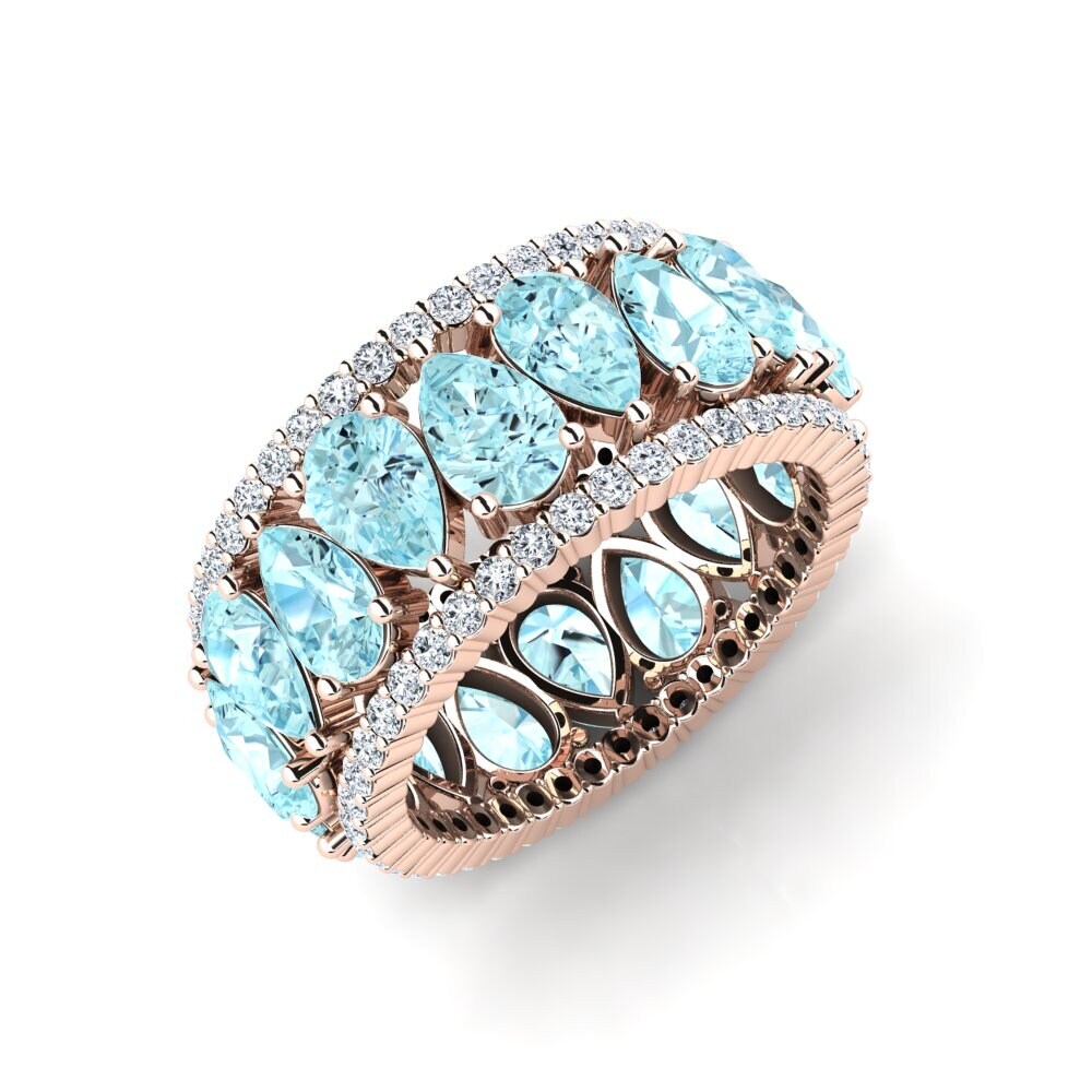 Or rose 14k Aigue-marine Bague Youlanda