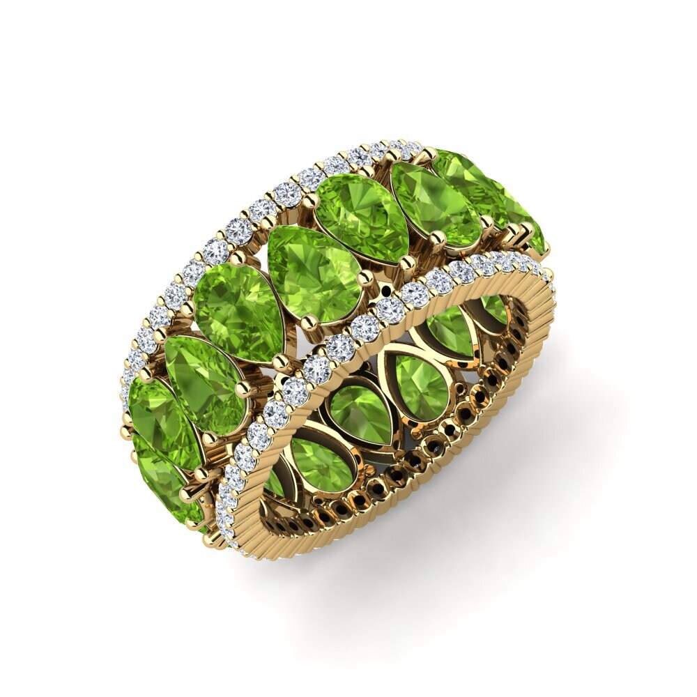 Or Jaune 14k Péridot Bague Youlanda