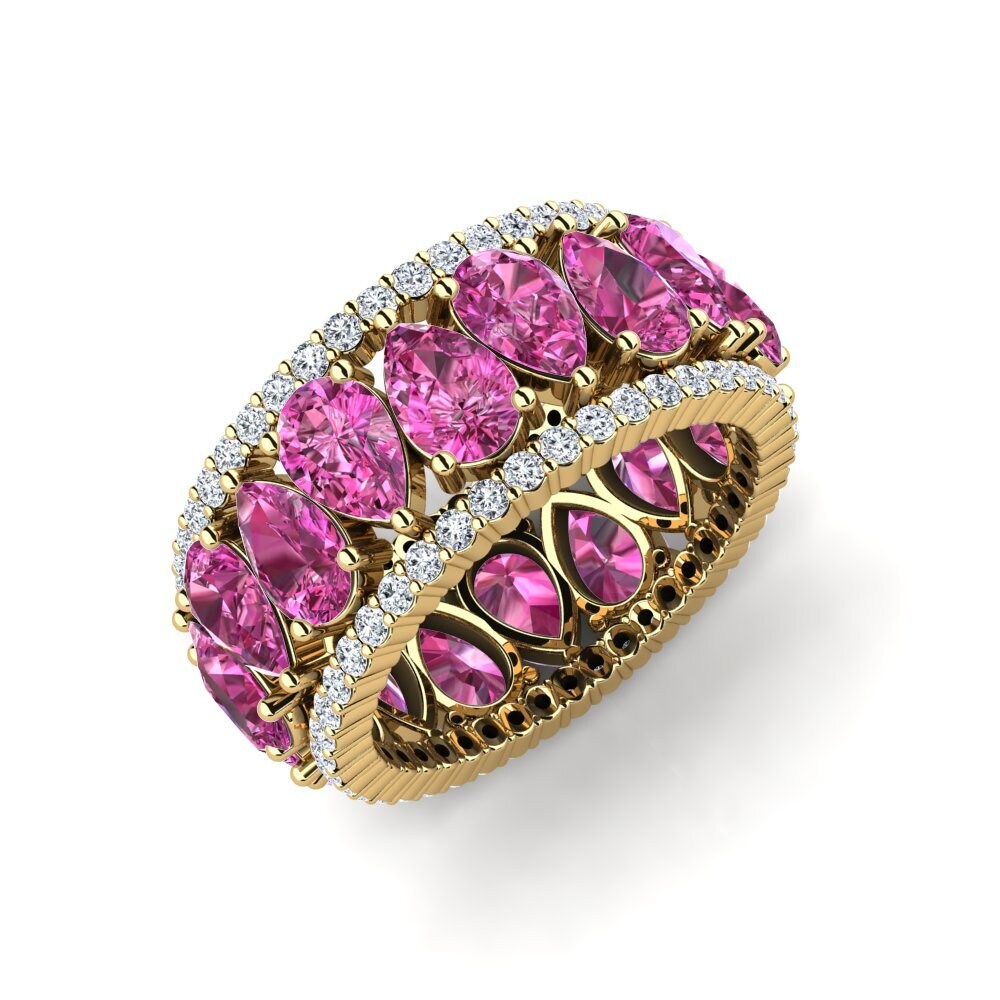 Or Jaune 14k Topaze Rose Bague Youlanda