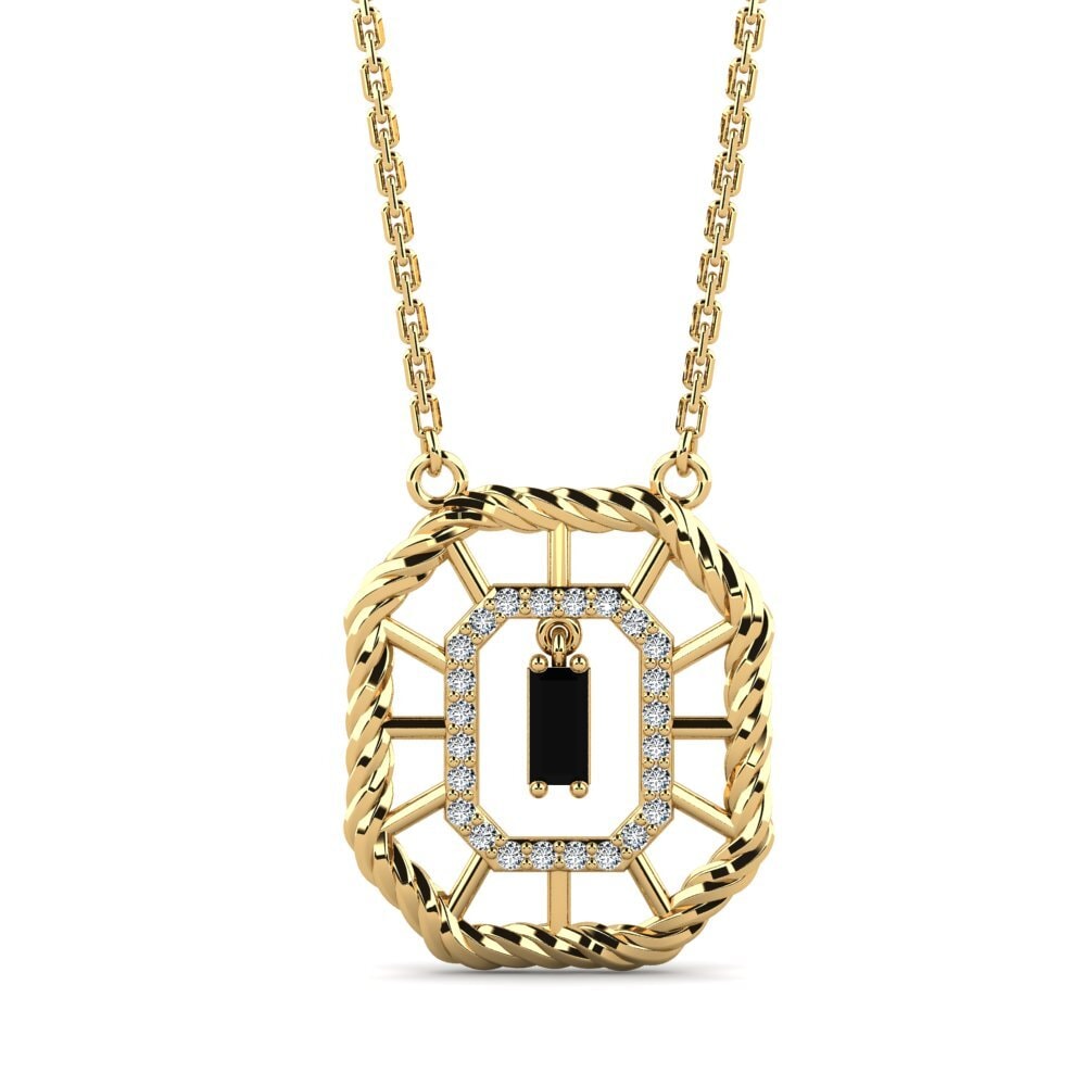 Baguette Black Sapphire Women's Necklace Urbano
