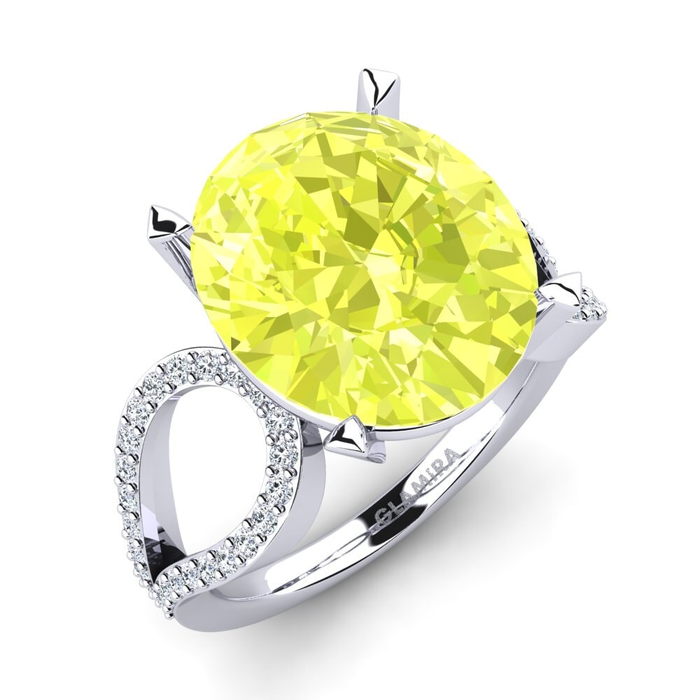 950 Palladium Lemon Quartz Ring Urilla