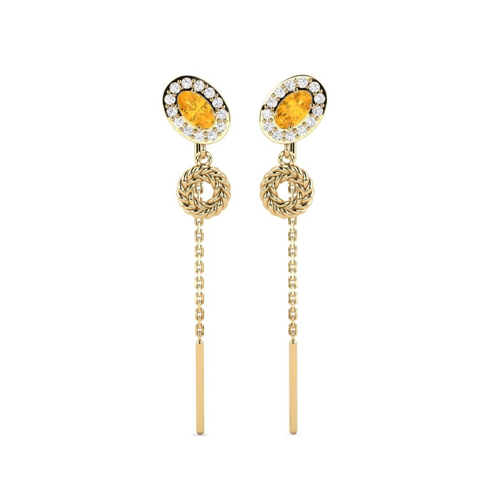 Ovale Citrine Boucle d'oreille femme Uskyldig