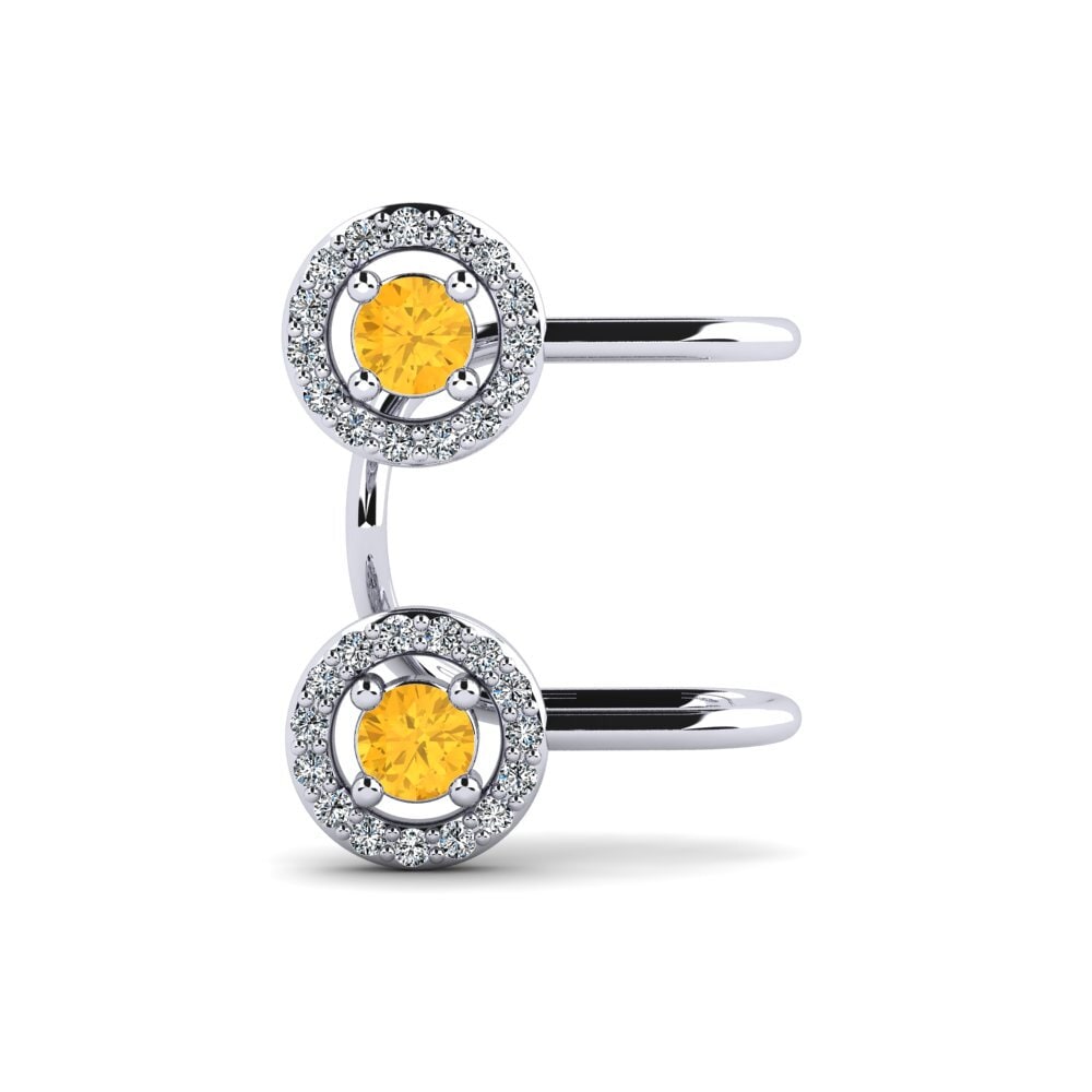 950 Platinum Citrine Women's Earring Utopique