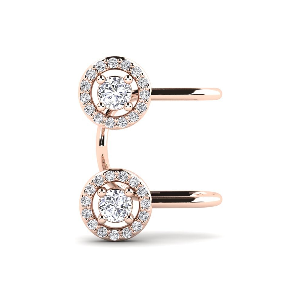 14k Oro Rosa Diamante cultivado en laboratorio Pendiente de mujer Utopique