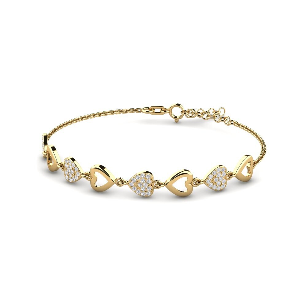 9k Oro Amarillo Diamante cultivado en laboratorio Pulsera de Mujer Uvula