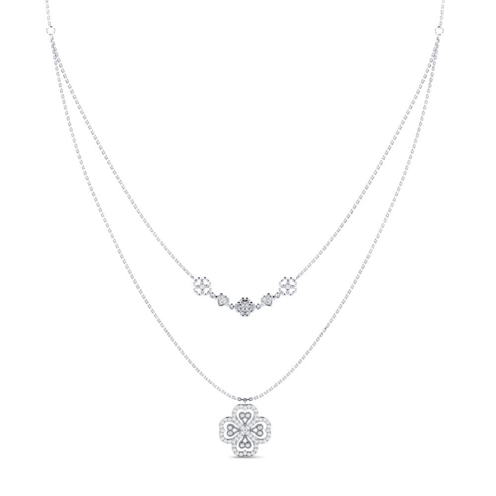 Trái Tim Đá Sapphire Trắng Dây chuyền nữ Uvuloa
